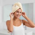 thumbnail image 2 of Striped Cotton Hair Towel Wrap for Women – Anti-Frizz Super Absorbent Quick Drying Hair Turban for Wet Hair Yellow, 2 of 7