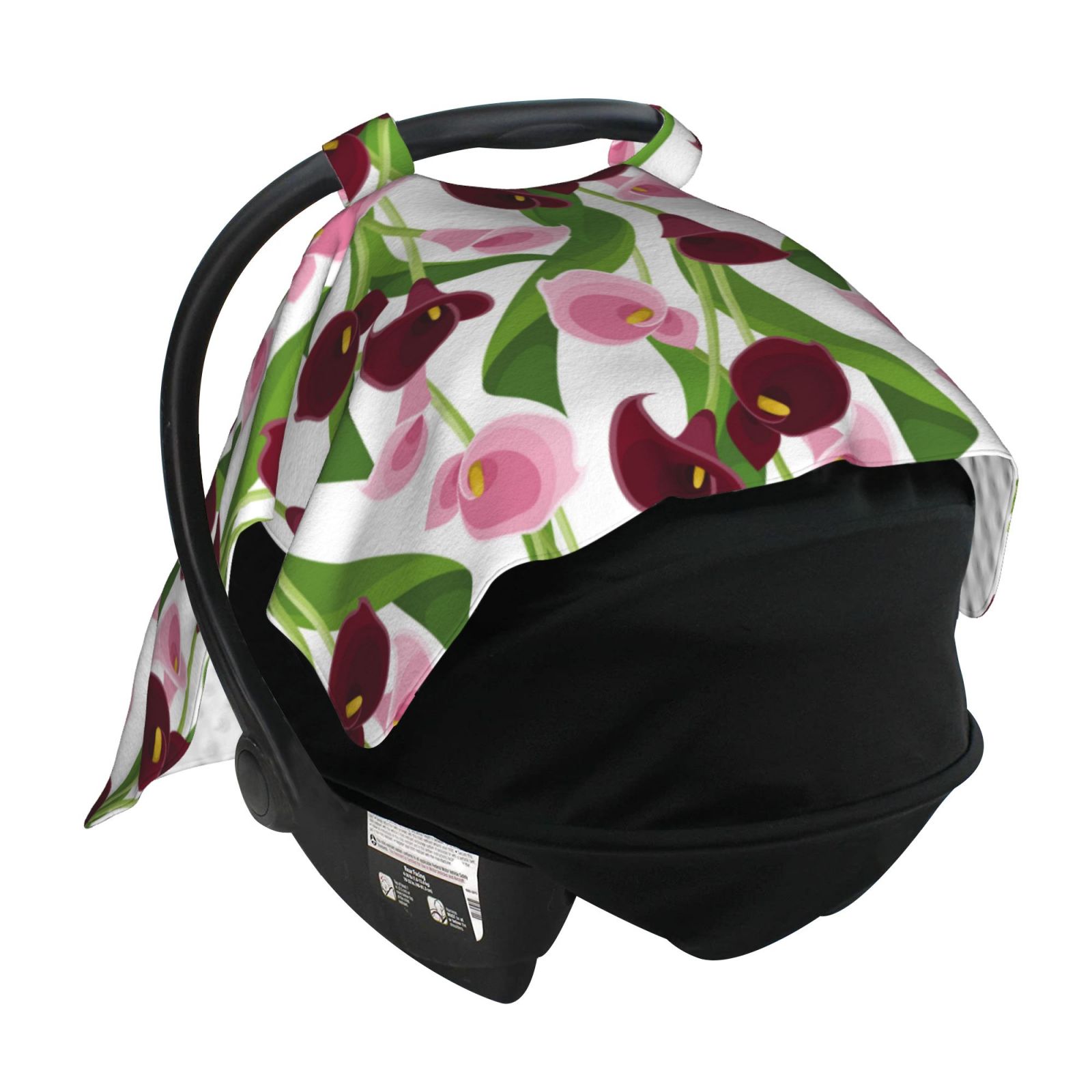 Car Seat Cover Baby - Purple Pink Calla Lily Flowers Breathable Infant Car Seat Cover for Baby Carseat, Lightweight Comfort Baby Essentials Must Haves Newborn Stuff for Girl Boy