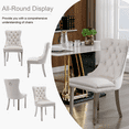 thumbnail image 5 of Dining Chairs, Accent Diner Chairs with Nailhead Trim and Back Ring Pull, Velvet Fabric Dining Room Chairs, Side Chair Kitchen Chairs with Chrome Stainless Steel Plating Legs (Set of 8), 5 of 9