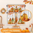 thumbnail image 4 of Fall Kitchen Window Curtains and Valances Set 36 Inch, Gnomes Pumpkins Maple Leaves Orange Short Tier Curtain for Cafe Living Room Bathroom, Autumn 3 Pieces Set Kitchen Decor, 4 of 6