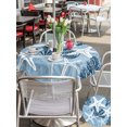 thumbnail image 5 of Outdoor Tablecloths with Umbrella Hole & Zipper, Sea Blue Starfish Round Tablecloth 54 Inch, Coral Shell Ocean Vintage Coastal Waterproof Table Cloth, Patio/Pool/Picnic Table Covers, 5 of 8