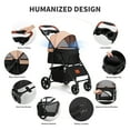 thumbnail image 2 of SKISOPGO Dog Strollers for Small Dogs Cats, No-Zipper Pet Strollers, Khaki, 2 of 7