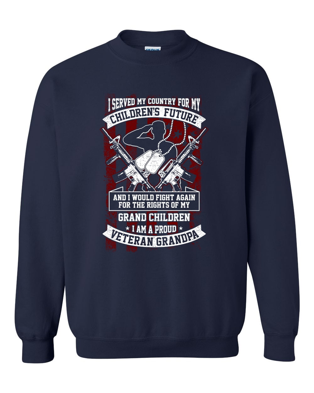 I Served My Country Veteran Grandpa Unisex Crewneck Sweatshirt - Picture 20 of 26
