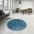 thumbnail image 3 of Ahgly Company Indoor Rectangle Contemporary Blue Ivy Blue Abstract Area Rugs, 3' x 5', 3 of 6
