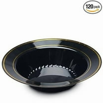 Fineline Settings 512-BKG Black & Gold 12 oz. Round Soup Bowl