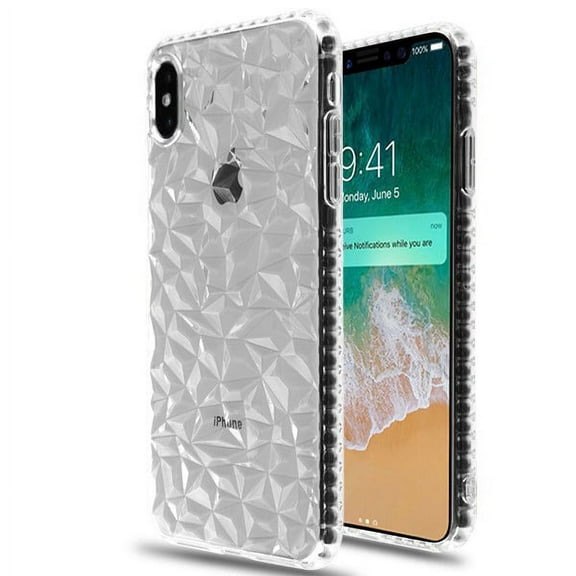 Apple iPhone XS Max (6.5 inch) Phone Case Slim Thin Hybrid Candy Silicone TPU Rubber Shock Aborsption Shockproof Protective Cover Clear Transparent Polygon Phone Case for Apple iPhone XS Max / 6.5"