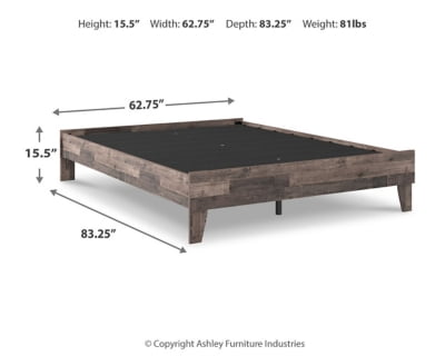 Signature Design by Ashley Casual Neilsville Queen Platform Bed  Multi Gray
