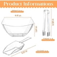 thumbnail image 2 of 8oz 6 Clear Plastic Candy Bowls, 4 Scoops and 4 Tongs Set Square Disposable Plastic Buffet Containers for Chip, Snacks Popcorn Candy Bar Birthday Party Supplies, 2 of 4