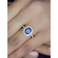 thumbnail image 4 of 2.20 Carat Oval Cut Blue Sapphire Gemstone & Natural Diamond Stylish Ring for Birthday Gift Solid 18K White Gold Size 11 by Diamond-Capitals, 4 of 9