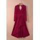 thumbnail image 1 of ABPHQTO Vestido de noche de dobladillo alto y bajo sin espalda de encaje con cuello en V rojo para mujer, 1 of 5