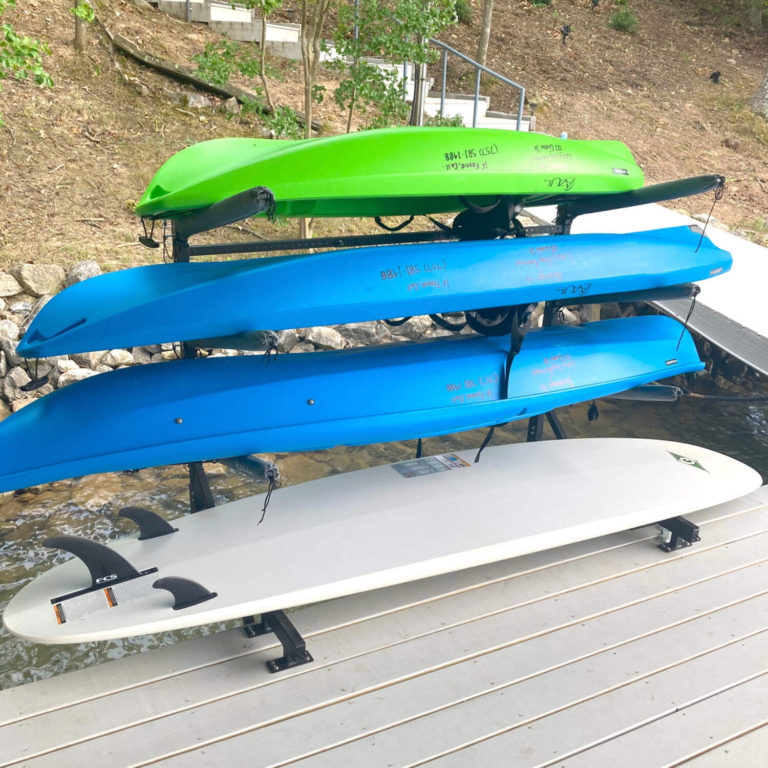 Over The Water Kayak Storage, Outdoor Kayak Rack for Docks, Attaches to Boat Dock