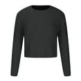thumbnail image 1 of IROINID Pull-over Col Rond pour Femmes Pull Couleur Unie Casual Manches Courtes Automne et Hiver Pull Tops Chemisier, 1 of 6