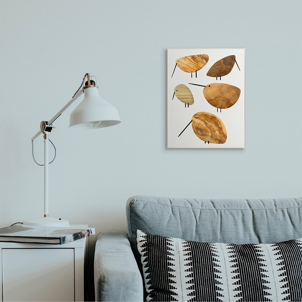 Stupell Industries Cute Tree Patterned Birds Abstract Rustic Animal Wall Plaque by Daphne Polselli