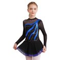 thumbnail image 2 of TiaoBug Kids Girls Figure Skating Dance Dress Rhinestone Gymnastics Leotard Dresses with Hair Band Royal Blue 10, 2 of 6