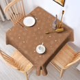 thumbnail image 2 of Brown Planet Moon Star Pattern Square Tablecloth,Waterproof Square Table Cover,Wipeable Spillproof Washable Table Cover for Home Kitchen Party Decor 52"x52"(132x132cm), 2 of 6