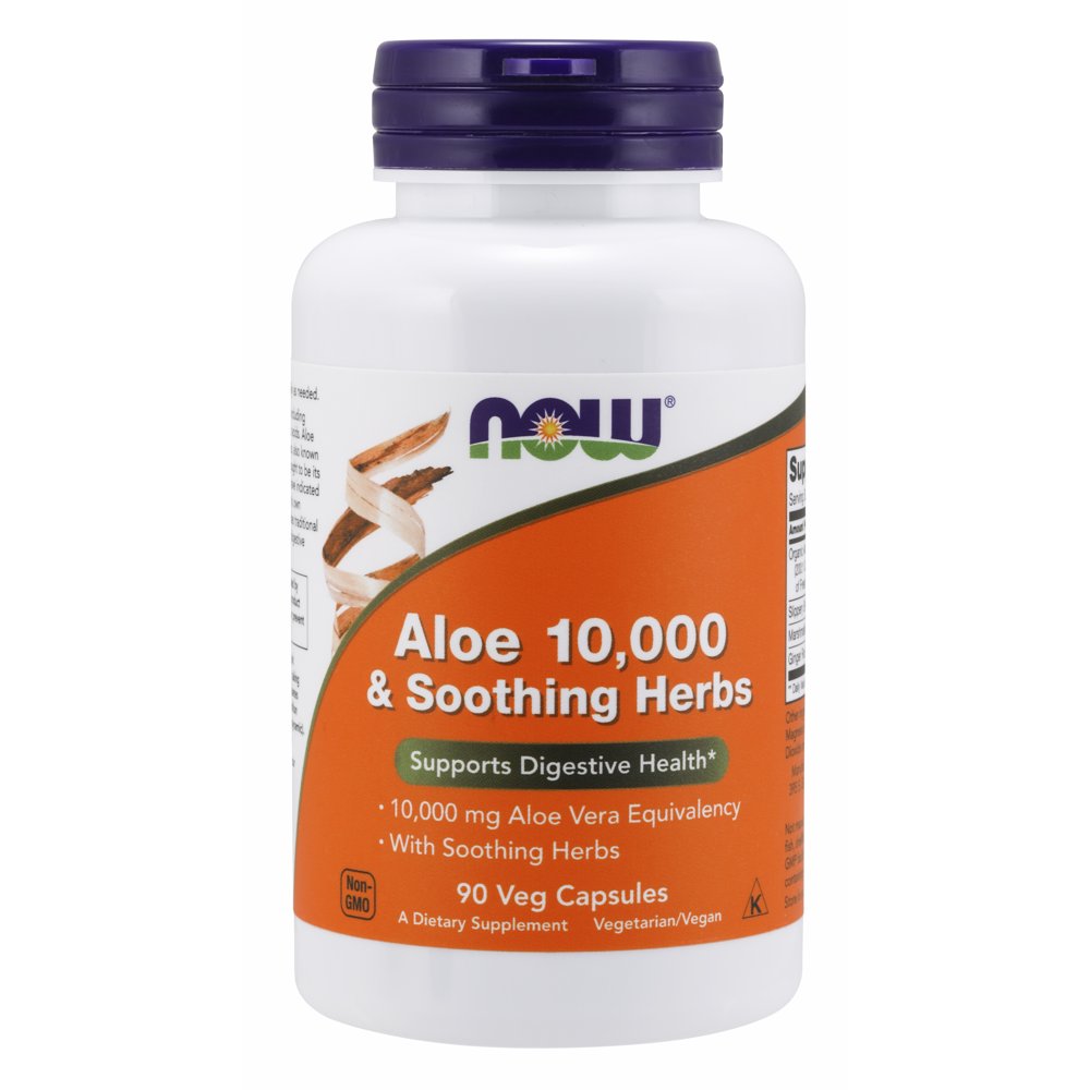 NOW Supplements, Aloe 10,000 & Soothing Herbs with 10,000 mg Aloe Vera