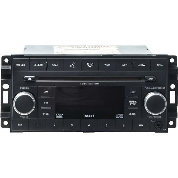 Restored 2008 Dodge Avenger AM FM Radio 6 Disc CD/DVD Player Auxiliary 5064111AL Face REQ (Refurbished)