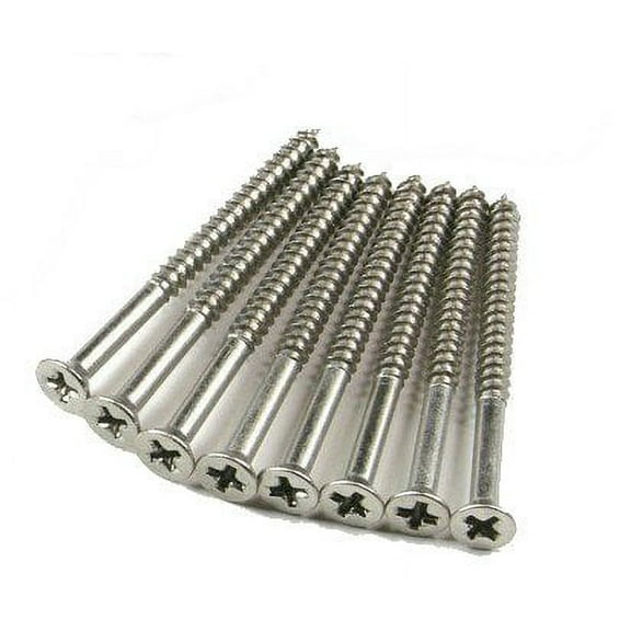 Satin Nickel Hinge Screws #10 X 2 1/2" for Commercial Door Hinges - 96 Pack