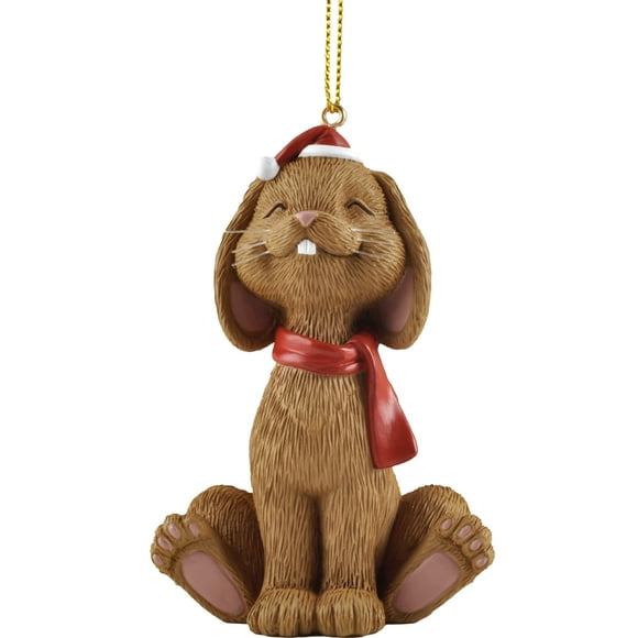 Figurine d'Ornement de Noël Lapin Brun Whimsical - Collection Joyeux Lapin - Cadeaux pour Femmes Ornements de Sapin Ornements de Noël Lapin