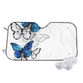 thumbnail image 2 of Lsque Blue Flying Butterflies Car Windshield Sun Shade | Accordion Folding Style Auto Shade for Car Truck SUV Van | Blocks UV Rays Sun Visor Protector | Medium, 2 of 7