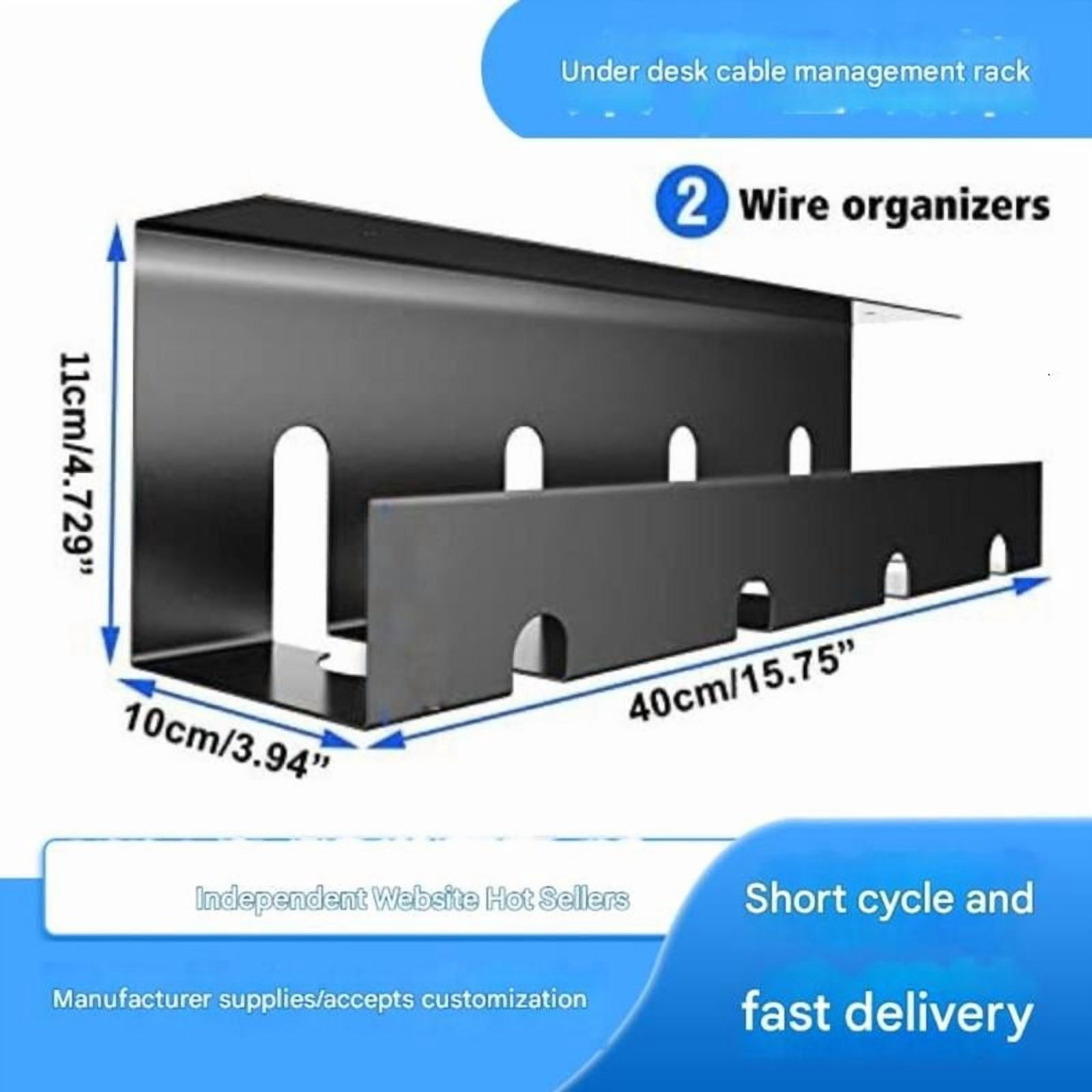 ANXPTIME Multifunctional Under Desk Storage Rack for Power Strips and Wire Solution