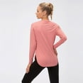thumbnail image 6 of Women's UPF 50+ Workout Shirts Sun Protection Quick Dry Long Sleeve Scoop Neck Yoga Activewear Plain Tee Tops, 6 of 10