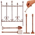 thumbnail image 3 of 5 Pcs Miniature Garden Tools Tiny Hand Rake Shovel Spade Fence Doll House Landscape Decor, 3 of 8