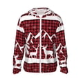 thumbnail image 2 of Uemuo Christmas Buffalo Plaid Pattern Women's Full Zip UPF 50+ Sun Protection Hoodie Jacket Long Sleeve Sun Shirt Hiking Outdoor Performance with Pockets-Medium, 2 of 9