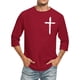 thumbnail image 1 of Camisas de Manga Larga para Hombres Imprimir Casual Cuello Redondo Blusa de Manga Corta, Camisas de Lino para Hombres, 1 of 3