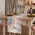 thumbnail image 2 of Table Runners 90 Inches Long Dress Scarves, Watercolor Flowers Farmhouse Coffee/Dining/Kitchen Table Runner for Living Room, Spring Hummingbird Butterflly Floral Beige 13x90 Inch, 2 of 9