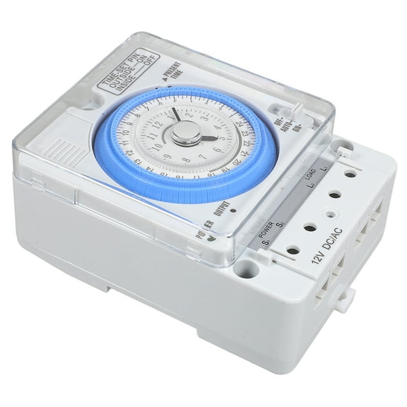 Mechanical Outlet Timer Mechanical Accurate Countdown Timer With Grounded Pin Energy Saving For Kitchen Lamps ( White 12VAC/ DC )