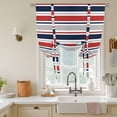 thumbnail image 2 of Tie Up Curtains for Windows Red Stripes Valance Adjustable Balloon Curtain Grey Navy BlueClassic Striped Tie Up Shades for Kitchen Living Room Bedroom Privacy Curtain Drape 34x45 Inch, 2 of 9