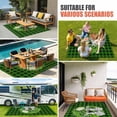 thumbnail image 3 of Botanical Flower Wreath Outdoor Rug 6x9 Ft, Non Slip Washable Area Rug, Rustic Bow-Knot Green Black Plaid Patio Rugs Carpet Runner, Large Floor Mat for Indoor/Outdoor Deck Porch Camping, 3 of 8