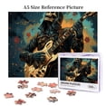 thumbnail image 5 of 500 Pc Jigsaw Puzzle Large Piece Picture Puzzles Unique Gift Idea Family Game Friends - skull playing guitar Heavy Metal Rock Skeleton, 5 of 5