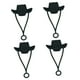 thumbnail image 5 of 4 fundas para beber con forma de sombrero de vaquera, creativas, para pajitas de 6 a 10 mm, resistentes a salpicaduras. Negro, 5 of 9