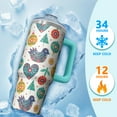 thumbnail image 4 of Holiday Christmas Bells 30oz Tumbler with Handle, Winter Snowflake Coffee Mug, Festive Santa Cup with Straw, Stainless Steel Gifts for Women, 4 of 5