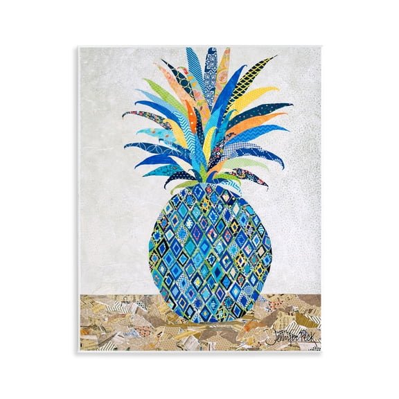Stupell Industries Mosaic Patterned Pineapple Food & Beverage Painting Unframed Art Print Wall Art, 11 x 14