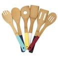 thumbnail image 3 of Home Basics BT44468 Cooking Utensils Set with Color Handles, Bamboo - 6 Pieces, 3 of 5