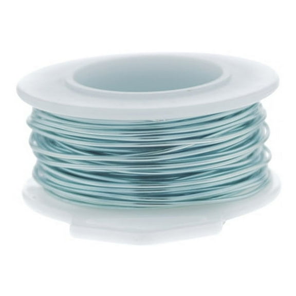 32 Gauge Round Silver Plated Baby Blue Copper Craft Wire - 150 ft