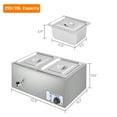 thumbnail image 4 of ROVSUN 21QT Electric Commercial Food Warmer, 2-Pan Stainless Steel Bain Marie Buffet Countertop 10.6 QT/Pan, 4 of 8