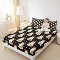 thumbnail image 3 of Manfei Cute Halloween Ghost Bed Sheets,Geometric Polkadot Full Size Sheets,4 Pieces,1 Flat Sheet,1 Fitted Sheet and 2 Pillowcases, 3 of 6