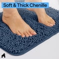 thumbnail image 5 of GORILLA GRIP Chenille Bath Rug 30x20, Rubber Back Quick Dry Washable Microfiber Bathroom Mats, Navy Blue, 5 of 10
