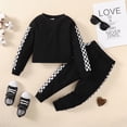 thumbnail image 3 of 18 Months Toddler Baby Girls Clothes Baby Girls Outfits 18-24 Months Baby Girls Long Sleeve Round Neckline Solid Color Top Pants 2PCS Set Black, 3 of 7