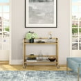 thumbnail image 4 of Evelyn&Zoe 38" Brass Metal/Glass Bar Cart, 4 of 8