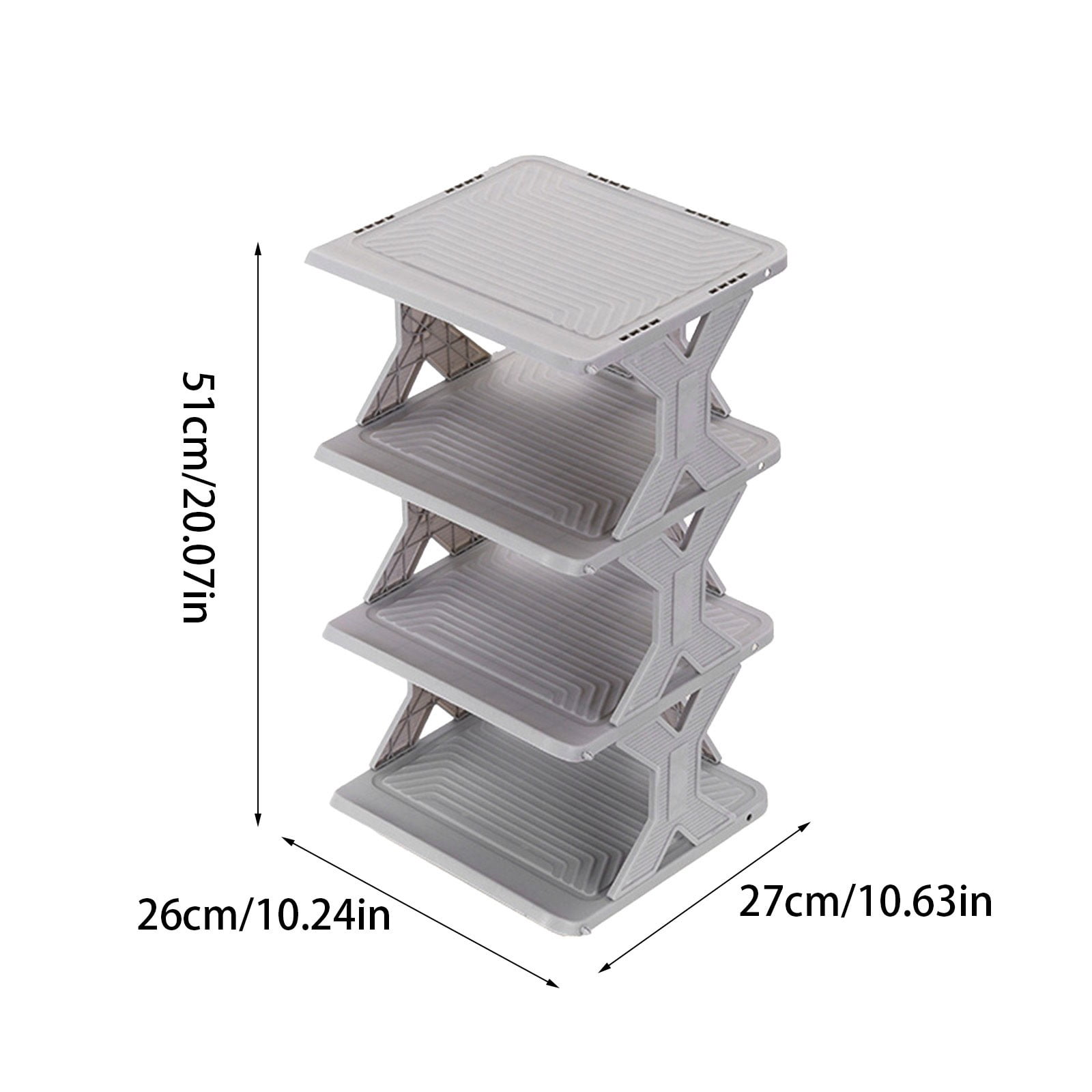 RKSTN Shoe Rack - Vertical Shoe Organizer for Small Spaces, Tall Narrow Shoe Storage Shelf for Closet Entryway Corner Garage and Bedroom, Free Stackable DIY - Space Saving Storage (4-Tier, White)