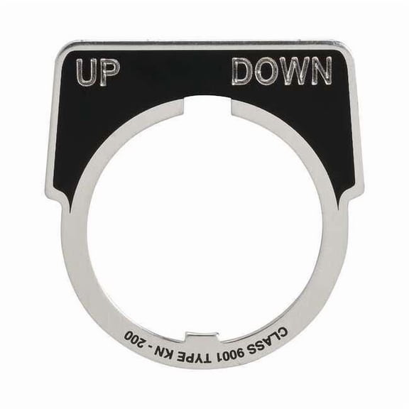 Schneider Electric Legend Plate,Half Round,Up-Down,Black 9001KN253