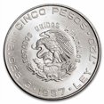 thumbnail image 2 of 1957-Mo Mexico Silver 5 Pesos Hidalgo BU, 2 of 2