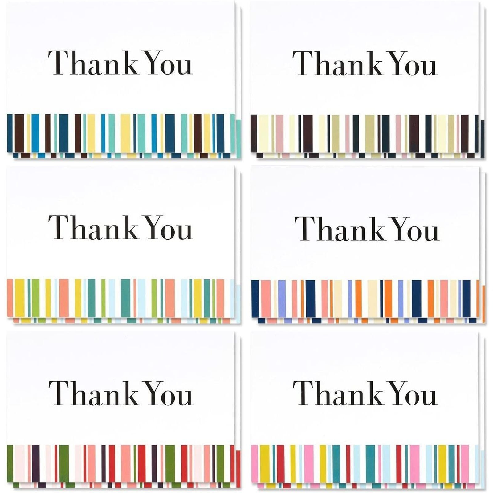 Colorful Stripe Thank You Notes with Envelopes Details about   48 Pcs Thank You Cards Bulk Set 