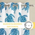 thumbnail image 6 of Blue Coastal Turtle Kitchen Curtains Window Panels, Ocean Beach Nautical Marine Life Insulated Window Treatment Curtain, Grommet Curtains for Bedroom/Living Room/Bathroom, 2 Piece 27.5"Wx39"L, 6 of 8