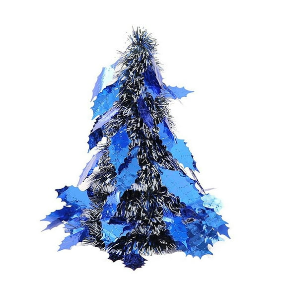 FFENYAN Mini Christmas Tree Creative Mini Desktop Christmas Tree Decoration Leaves Christmas Tree Decoration Blue